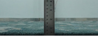 The Rug Decor Area Rug Custom Made Teal and Silver Traditional Oriental Oushak wool Area Rug Custom Made Teal and Silver Traditional Oriental Oushak wool Area Rug