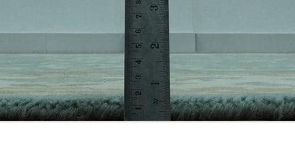 The Rug Decor Area Rug Custom Made Teal, Ivory and Olive Hand Knotted Traditional Oriental Oushak wool rug Custom Made Teal, Ivory and Olive Hand Knotted Traditional Oriental Oushak wool rug