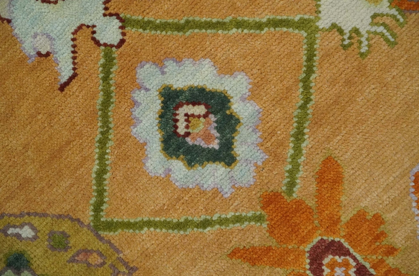 The Rug Decor Area Rug Custom Made Traditional Floral Dark Peach and Ivory Hand knotted Multi Size wool Area Rug Custom Made Traditional Floral Dark Peach and Ivory Hand knotted Multi Size wool Area Rug