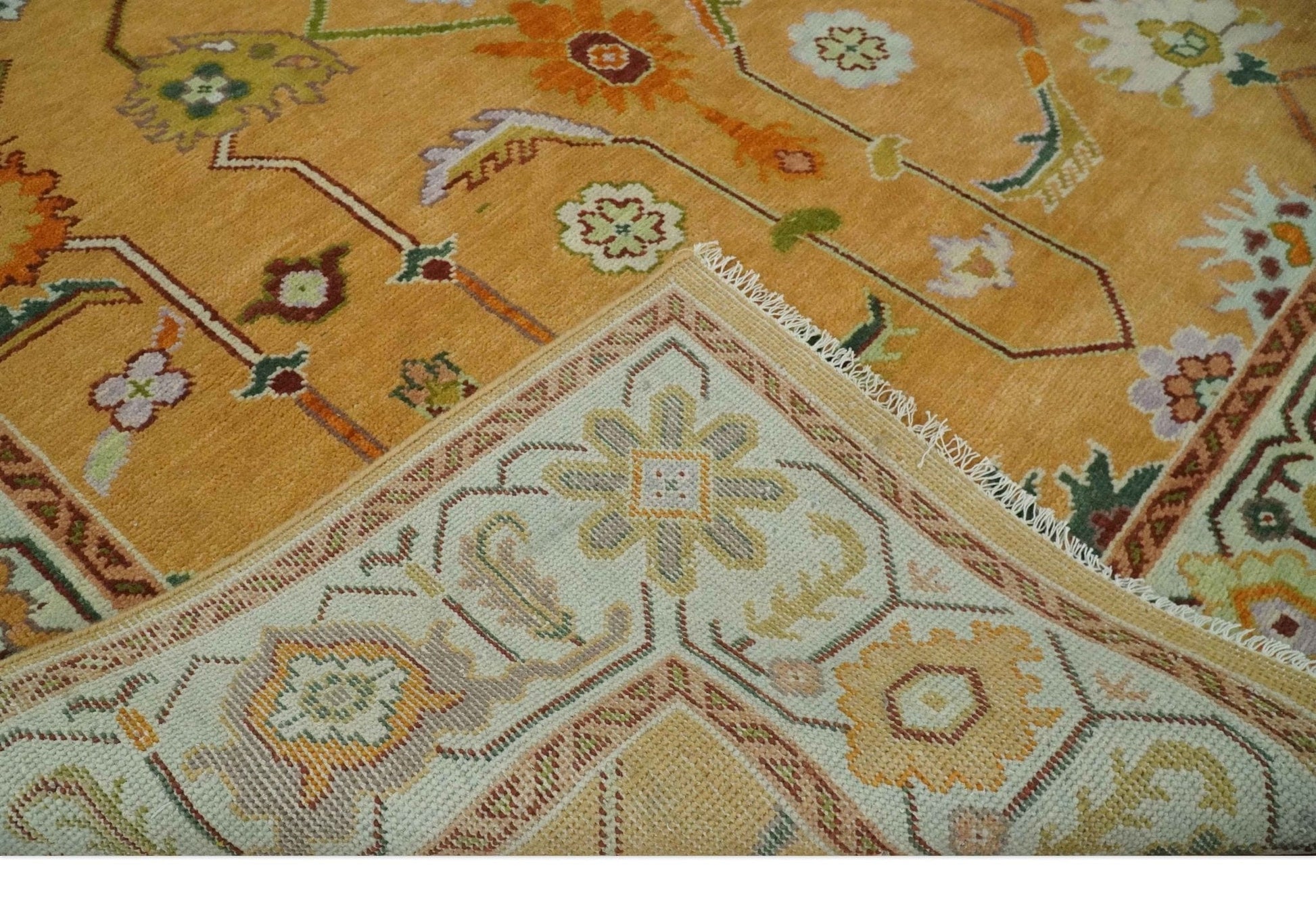 The Rug Decor Area Rug Custom Made Traditional Floral Dark Peach and Ivory Hand knotted Multi Size wool Area Rug Custom Made Traditional Floral Dark Peach and Ivory Hand knotted Multi Size wool Area Rug