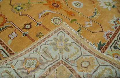 The Rug Decor Area Rug Custom Made Traditional Floral Dark Peach and Ivory Hand knotted Multi Size wool Area Rug Custom Made Traditional Floral Dark Peach and Ivory Hand knotted Multi Size wool Area Rug