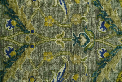 The Rug Decor Area Rug Custom Made Traditional Floral Green and Blue Hand Knotted wool area rug Custom Made Traditional Floral Green and Blue Hand Knotted wool area rug