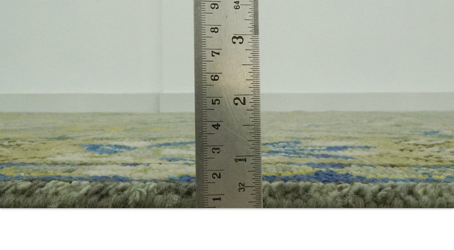 The Rug Decor Area Rug Custom Made Traditional Floral Green and Blue Hand Knotted wool area rug Custom Made Traditional Floral Green and Blue Hand Knotted wool area rug