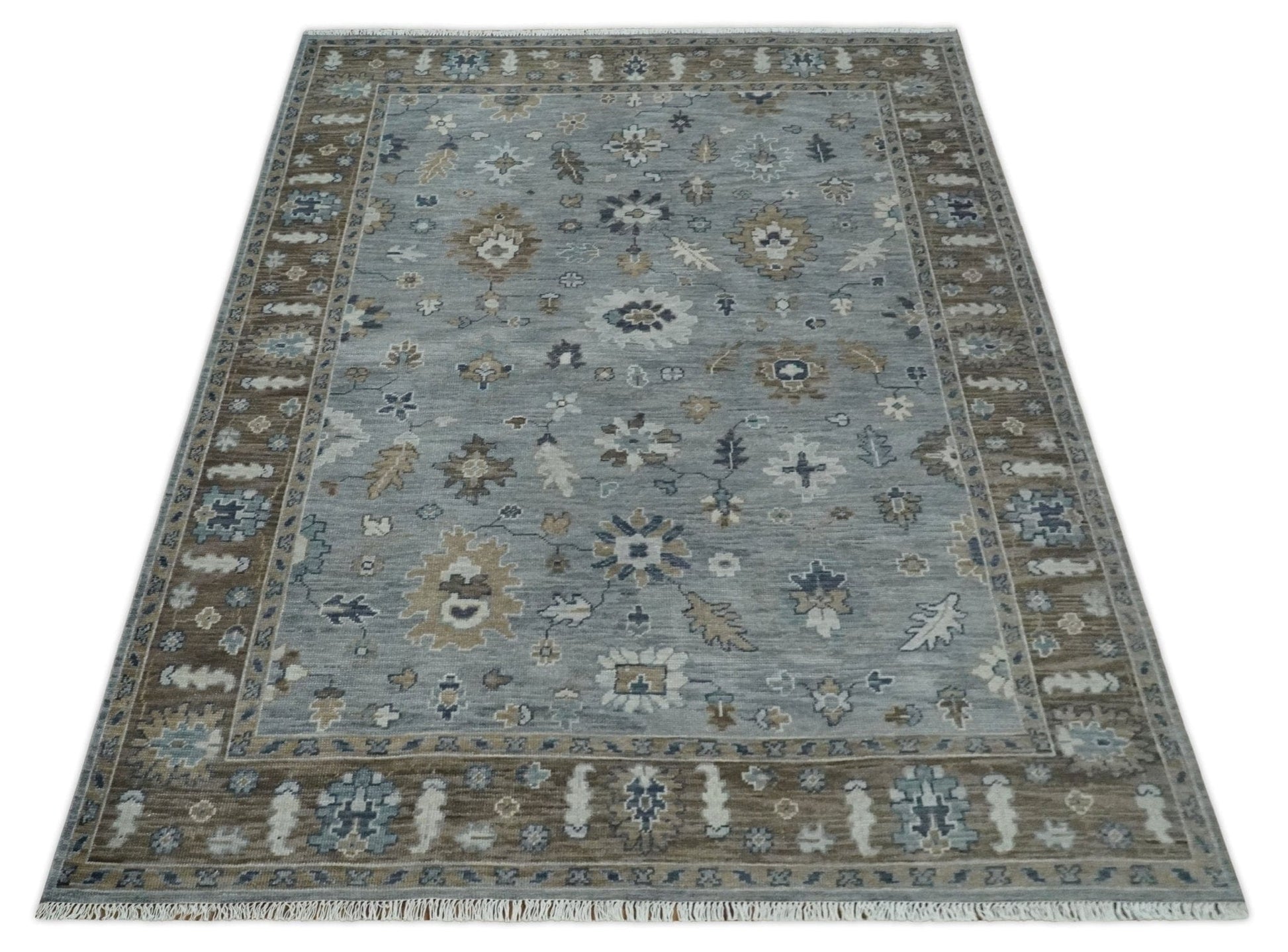 The Rug Decor Area Rug Custom Made Traditional Gray and Brown Multi Size Antique Style Hand knotted Wool Area Rug Custom Made Traditional Gray and Brown Multi Size Antique Style Hand knotted Wool Area Rug