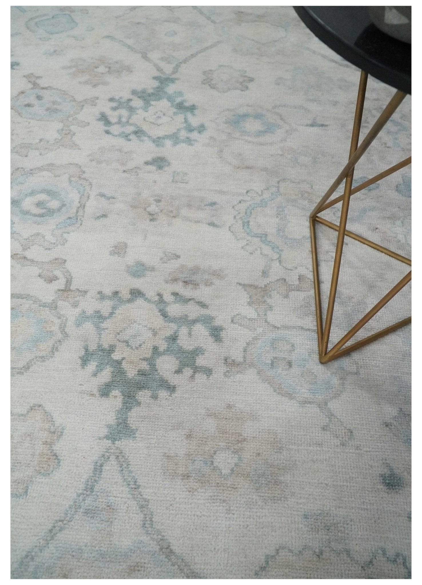 The Rug Decor Area Rug Custom Made Traditional Ivory and Silver Antique Style Oushak Hand knotted Wool Area Rug Custom Made Traditional Ivory and Silver Antique Style Oushak Hand knotted Wool Area Rug