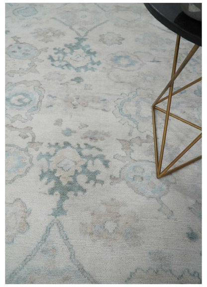 The Rug Decor Area Rug Custom Made Traditional Ivory and Silver Antique Style Oushak Hand knotted Wool Area Rug Custom Made Traditional Ivory and Silver Antique Style Oushak Hand knotted Wool Area Rug