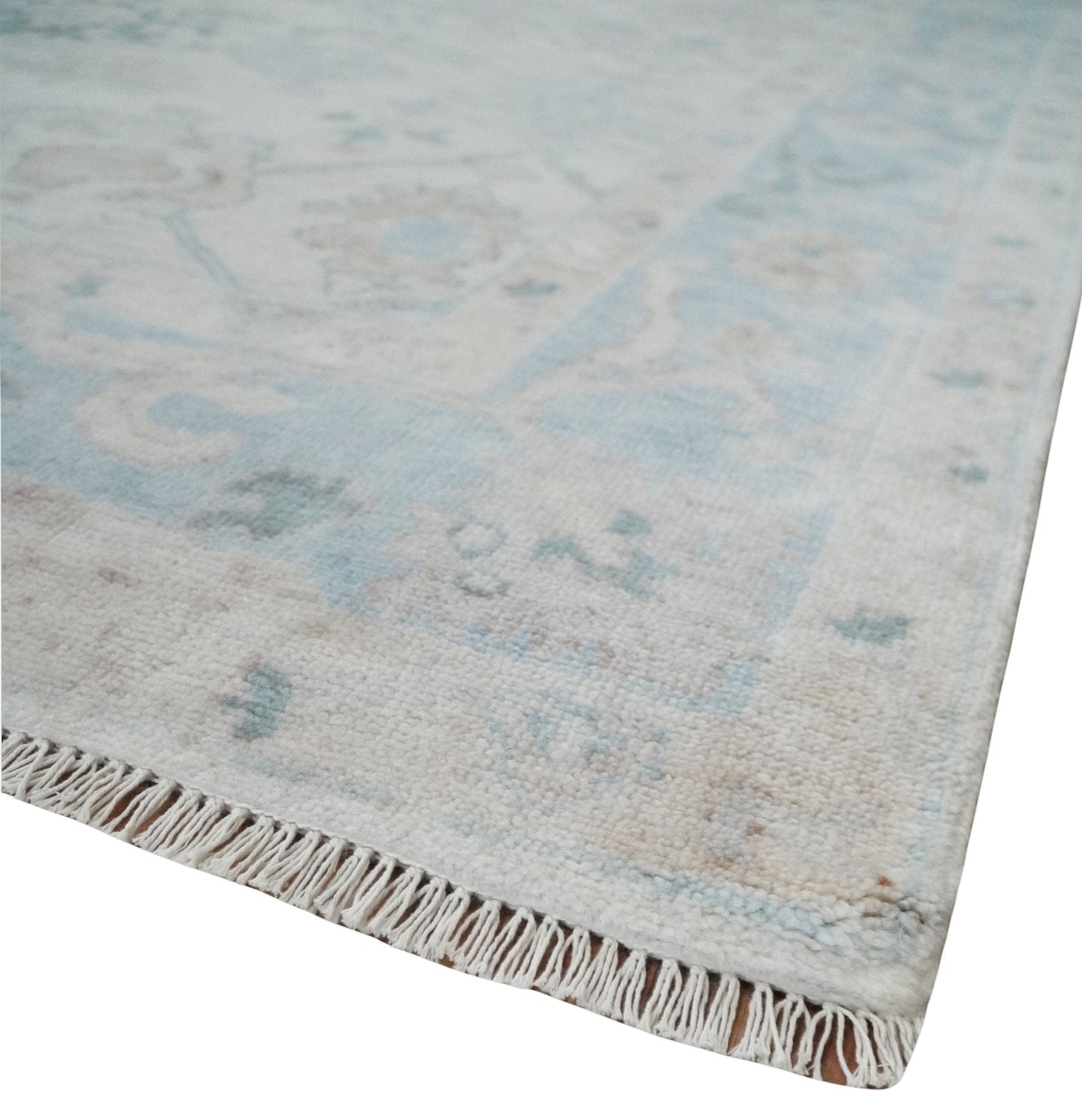 The Rug Decor Area Rug Custom Made Traditional Ivory and Silver Antique Style Oushak Hand knotted Wool Area Rug Custom Made Traditional Ivory and Silver Antique Style Oushak Hand knotted Wool Area Rug