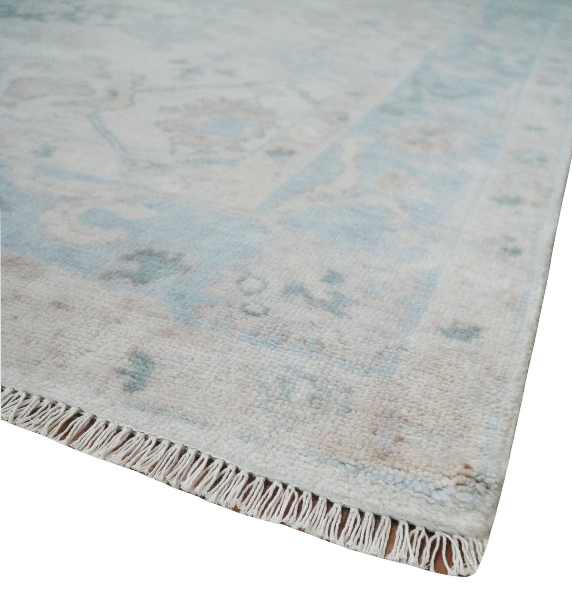 The Rug Decor Area Rug Custom Made Traditional Ivory and Silver Antique Style Oushak Hand knotted Wool Area Rug Custom Made Traditional Ivory and Silver Antique Style Oushak Hand knotted Wool Area Rug