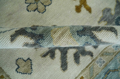 The Rug Decor Area Rug Custom Made Traditional Oushak Ivory and Silver Hand knotted wool Area Rug Custom Made Traditional Oushak Ivory and Silver Hand knotted wool Area Rug