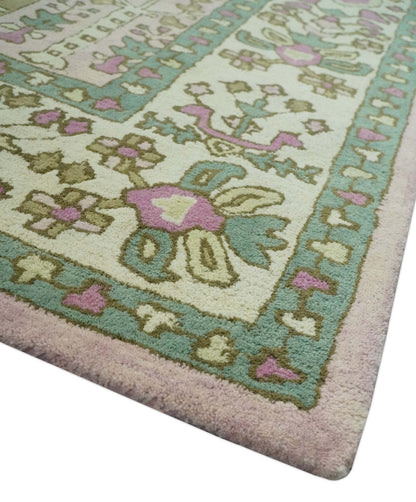 The Rug Decor Area Rug Custom Made Tree of life Traditional Floral Light Purple, Green, Olive and Beige Hand Tufted wool Area Rug Custom Made Tree of life Traditional Floral Light Purple, Green, Olive and Beige Hand Tufted wool Area Rug