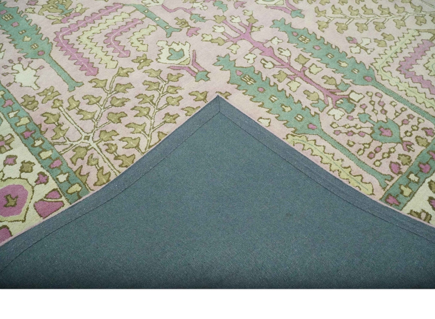 The Rug Decor Area Rug Custom Made Tree of life Traditional Floral Light Purple, Green, Olive and Beige Hand Tufted wool Area Rug Custom Made Tree of life Traditional Floral Light Purple, Green, Olive and Beige Hand Tufted wool Area Rug