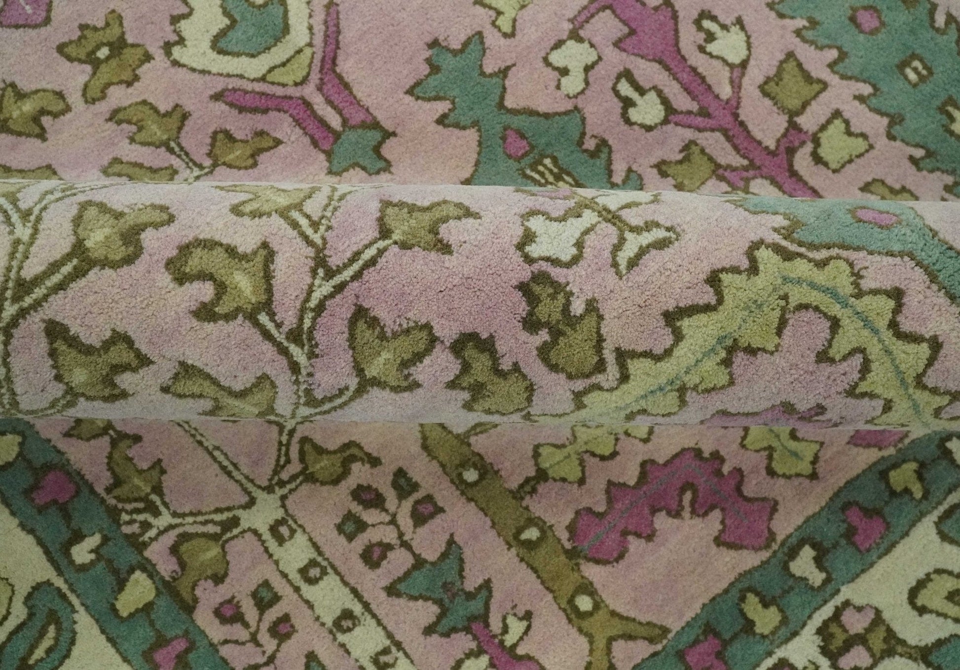 The Rug Decor Area Rug Custom Made Tree of life Traditional Floral Light Purple, Green, Olive and Beige Hand Tufted wool Area Rug Custom Made Tree of life Traditional Floral Light Purple, Green, Olive and Beige Hand Tufted wool Area Rug