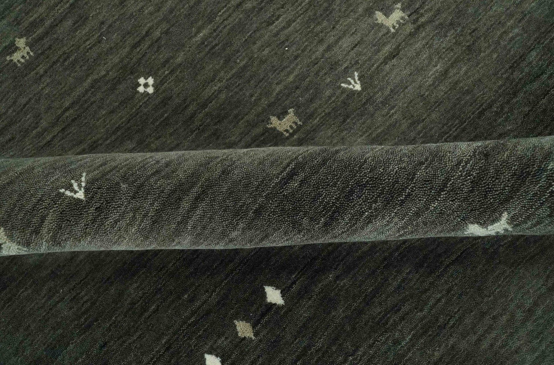 The Rug Decor Area Rug Custom Made Tribal Gabbeh Dark Green wool Area Rug Custom Made Tribal Gabbeh Dark Green wool Area Rug