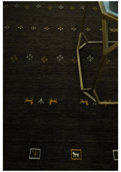 The Rug Decor Area Rug Custom Made Tribal look Greenish-Brown Traditional Hand loom Wool Area Rug Custom Made Tribal look Greenish-Brown Traditional Hand loom Wool Area Rug