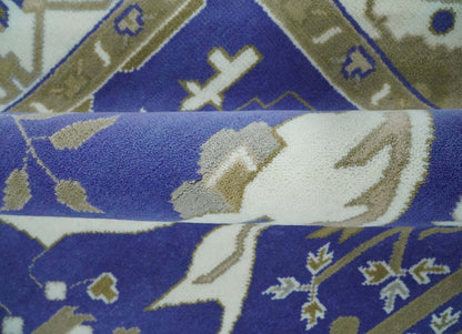 The Rug Decor Area Rug Custom Made Violet, Ivory and Olive Traditional Hand knotted Oriental Oushak wool Area Rug Custom Made Violet, Ivory and Olive Traditional Hand knotted Oriental Oushak wool Area Rug