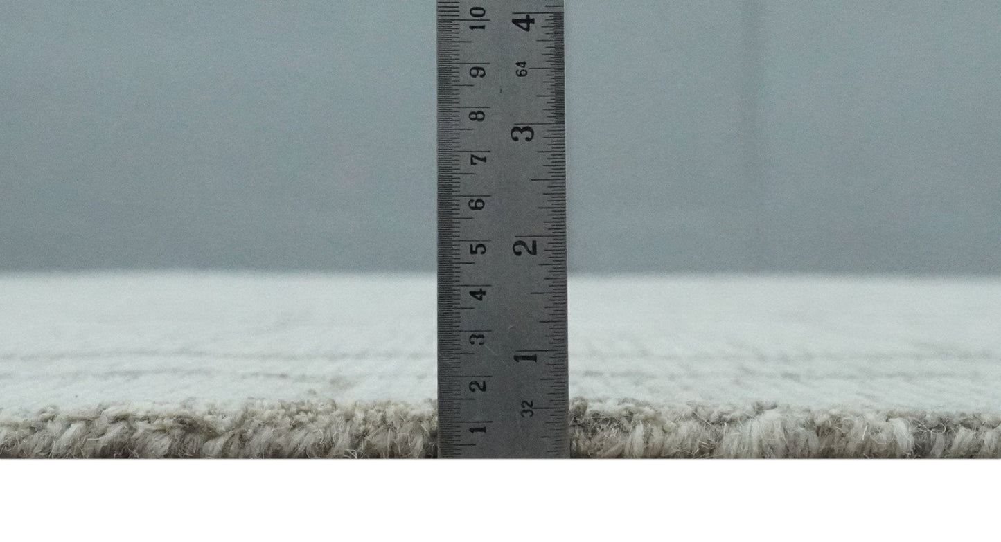 The Rug Decor Area Rug Earthy Modern Stripes Design Custom Made Ivory, Silver and Gray Hand Tufted Rug Earthy Modern Stripes Design Custom Made Ivory, Silver and Gray Hand Tufted Rug