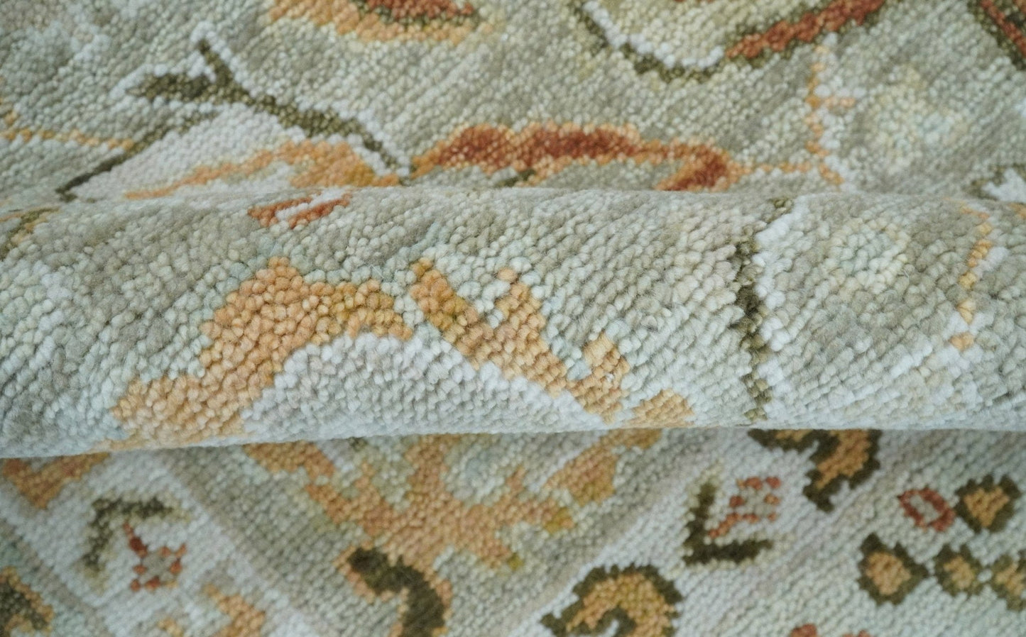 The Rug Decor Area Rug Hand Knotted Antique Peach and Beige Traditional Oushak Custom Made Wool Area Rug Hand Knotted Antique Peach and Beige Traditional Oushak Custom Made Wool Area Rug