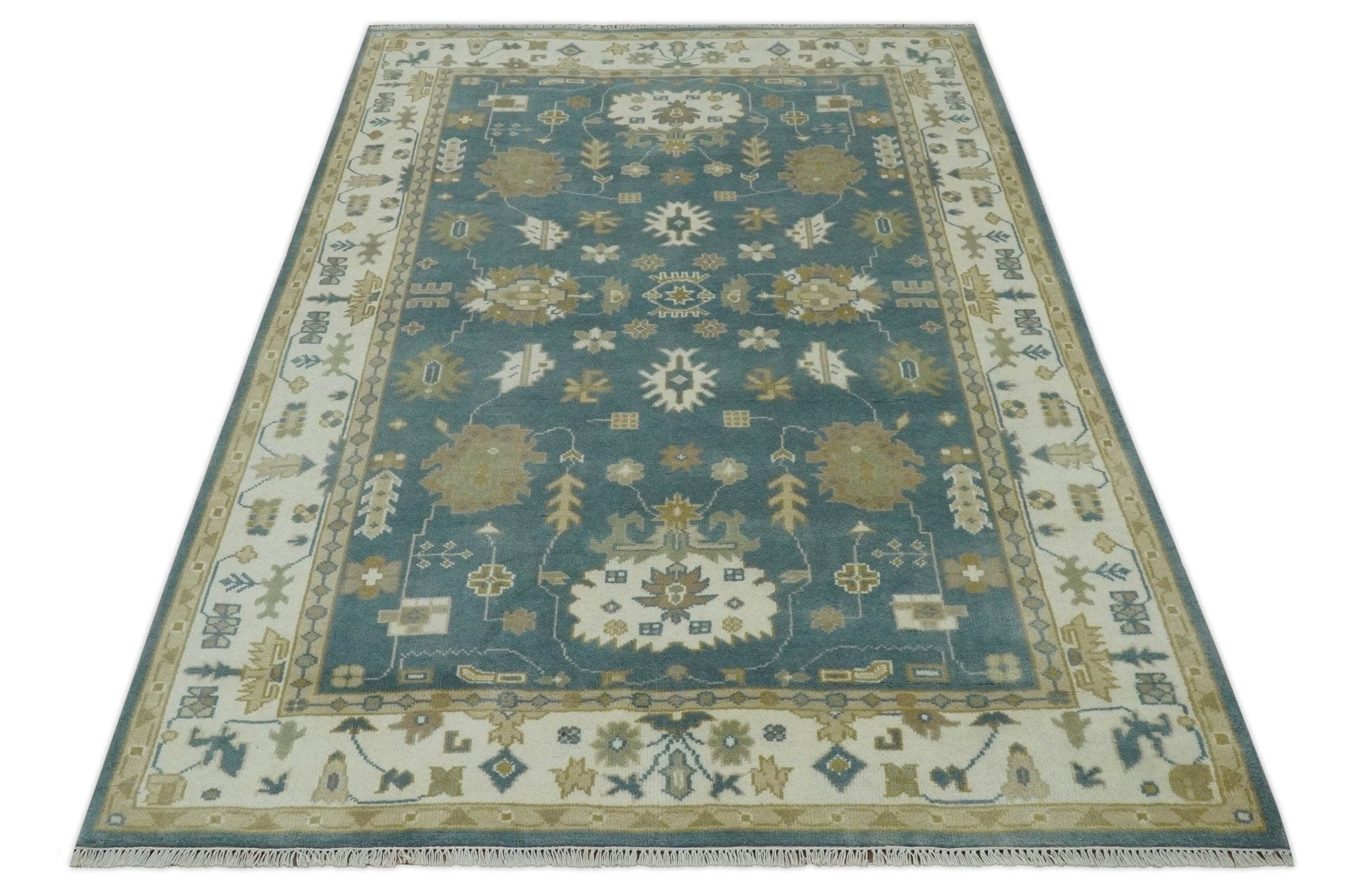 The Rug Decor Area Rug Hand Knotted Gray, Ivory and Beige Traditional Floral Custom Made wool rug Hand Knotted Gray, Ivory and Beige Traditional Floral Custom Made wool rug