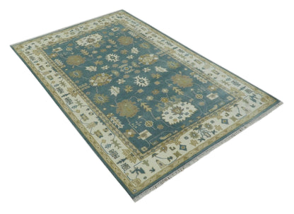 The Rug Decor Area Rug Hand Knotted Gray, Ivory and Beige Traditional Floral Custom Made wool rug Hand Knotted Gray, Ivory and Beige Traditional Floral Custom Made wool rug