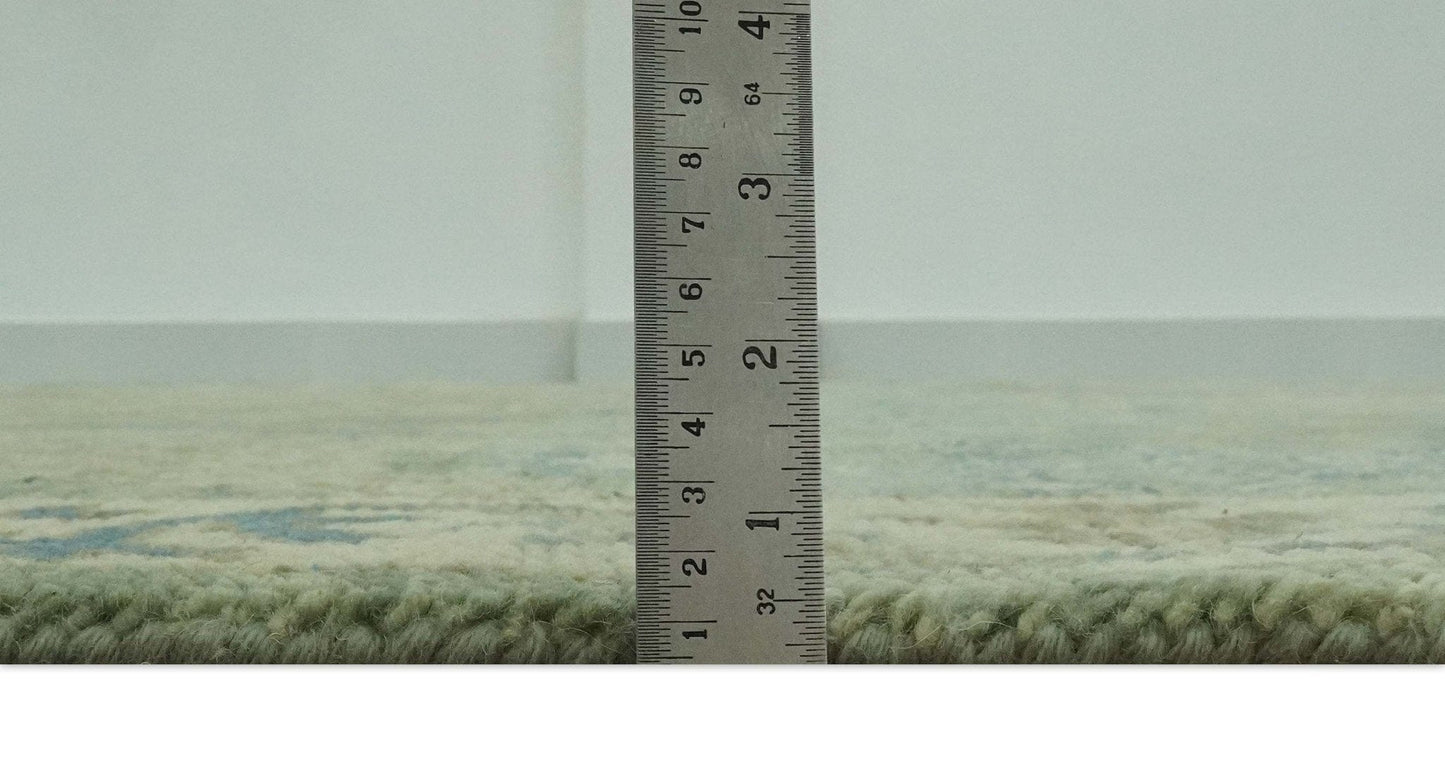 The Rug Decor Area Rug Hand Knotted Green, Olive and Teal Traditional Dragon Oushak Design Custom Made wool rug Hand Knotted Green, Olive and Teal Traditional Dragon Oushak Design Custom Made wool rug