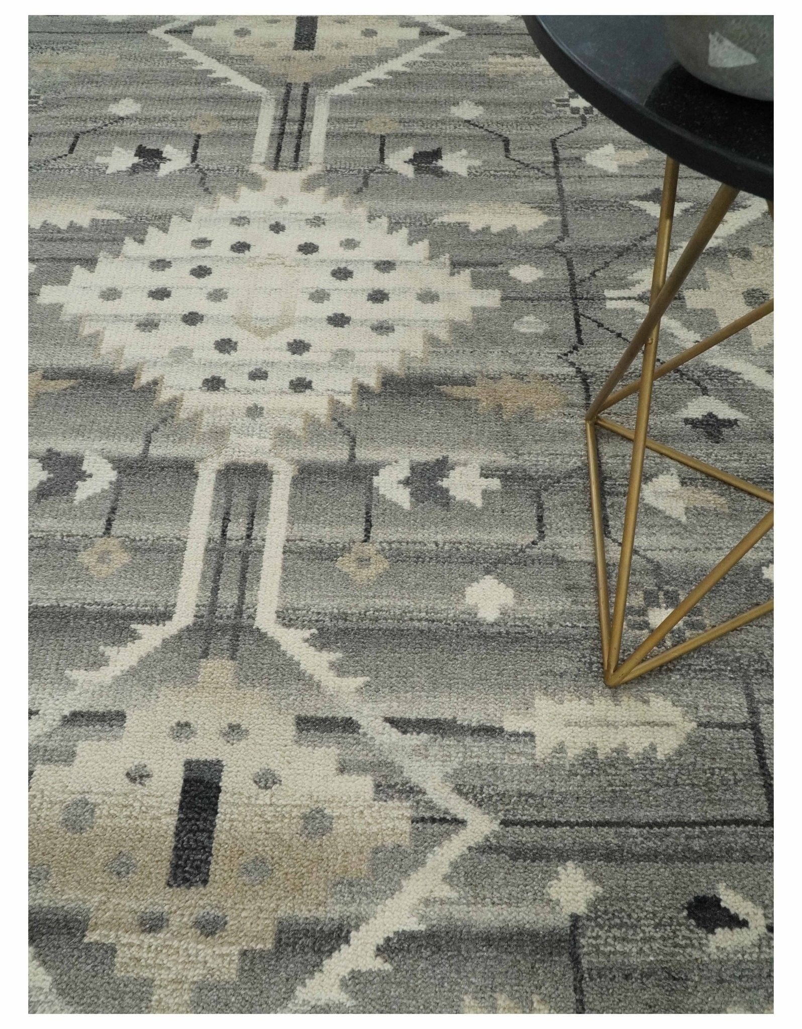 The Rug Decor Area Rug Hand Knotted Ivory and Gray Traditional Tribal Natural Wool Custom Made wool Area Rug, Kids, Living Room and Bedroom Rug Hand Knotted Ivory and Gray Traditional Tribal Natural Wool Custom Made wool Area Rug, Kids, Living Room and Bedroom Rug