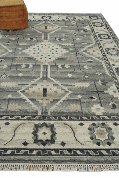 The Rug Decor Area Rug Hand Knotted Ivory and Gray Traditional Tribal Natural Wool Custom Made wool Area Rug, Kids, Living Room and Bedroom Rug Hand Knotted Ivory and Gray Traditional Tribal Natural Wool Custom Made wool Area Rug, Kids, Living Room and Bedroom Rug