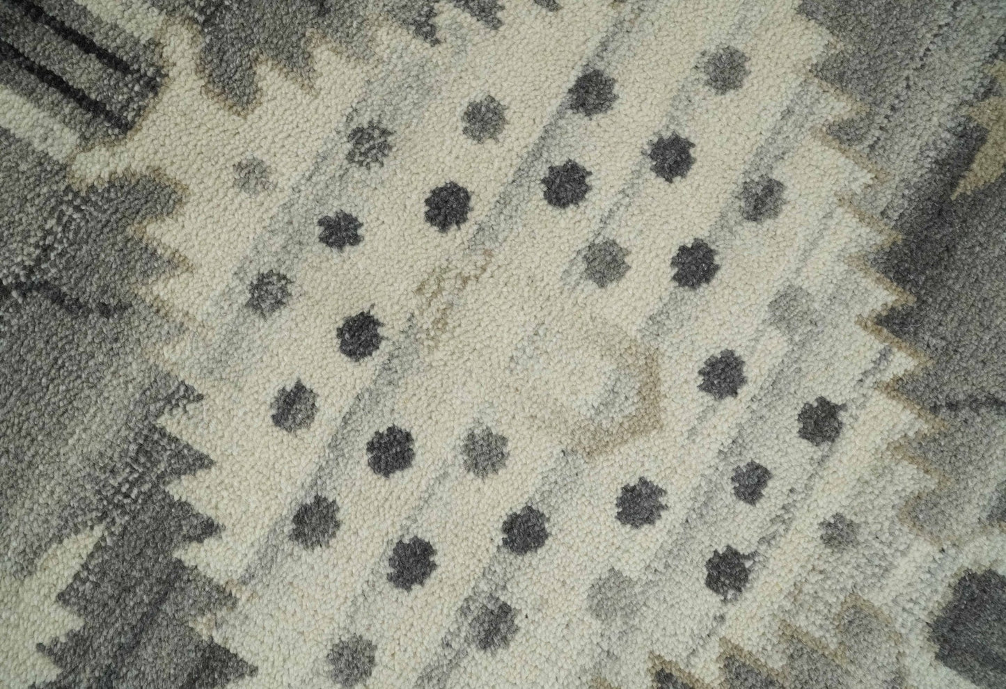 The Rug Decor Area Rug Hand Knotted Ivory and Gray Traditional Tribal Natural Wool Custom Made wool Area Rug, Kids, Living Room and Bedroom Rug Hand Knotted Ivory and Gray Traditional Tribal Natural Wool Custom Made wool Area Rug, Kids, Living Room and Bedroom Rug