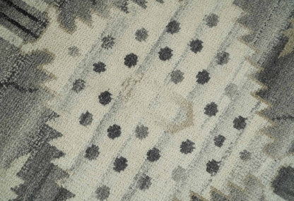 The Rug Decor Area Rug Hand Knotted Ivory and Gray Traditional Tribal Natural Wool Custom Made wool Area Rug, Kids, Living Room and Bedroom Rug Hand Knotted Ivory and Gray Traditional Tribal Natural Wool Custom Made wool Area Rug, Kids, Living Room and Bedroom Rug