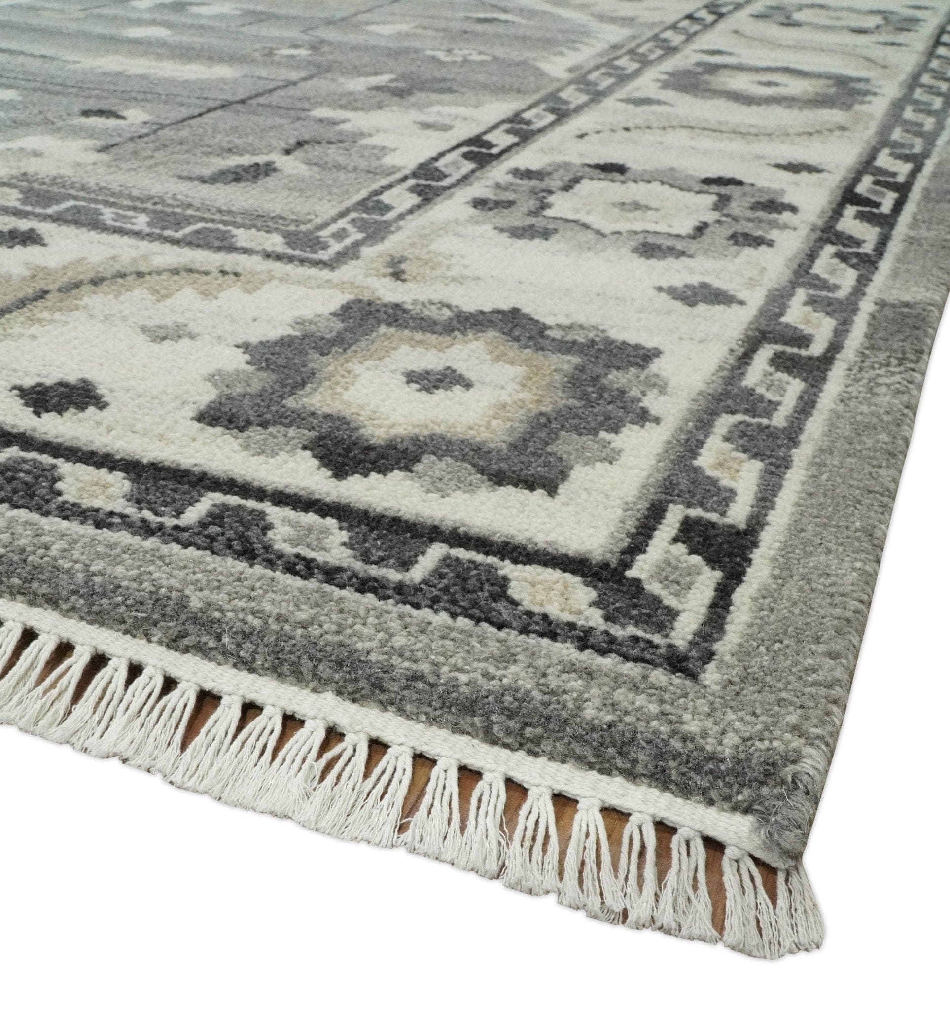 The Rug Decor Area Rug Hand Knotted Ivory and Gray Traditional Tribal Natural Wool Custom Made wool Area Rug, Kids, Living Room and Bedroom Rug Hand Knotted Ivory and Gray Traditional Tribal Natural Wool Custom Made wool Area Rug, Kids, Living Room and Bedroom Rug