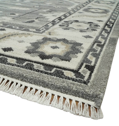 The Rug Decor Area Rug Hand Knotted Ivory and Gray Traditional Tribal Natural Wool Custom Made wool Area Rug, Kids, Living Room and Bedroom Rug Hand Knotted Ivory and Gray Traditional Tribal Natural Wool Custom Made wool Area Rug, Kids, Living Room and Bedroom Rug