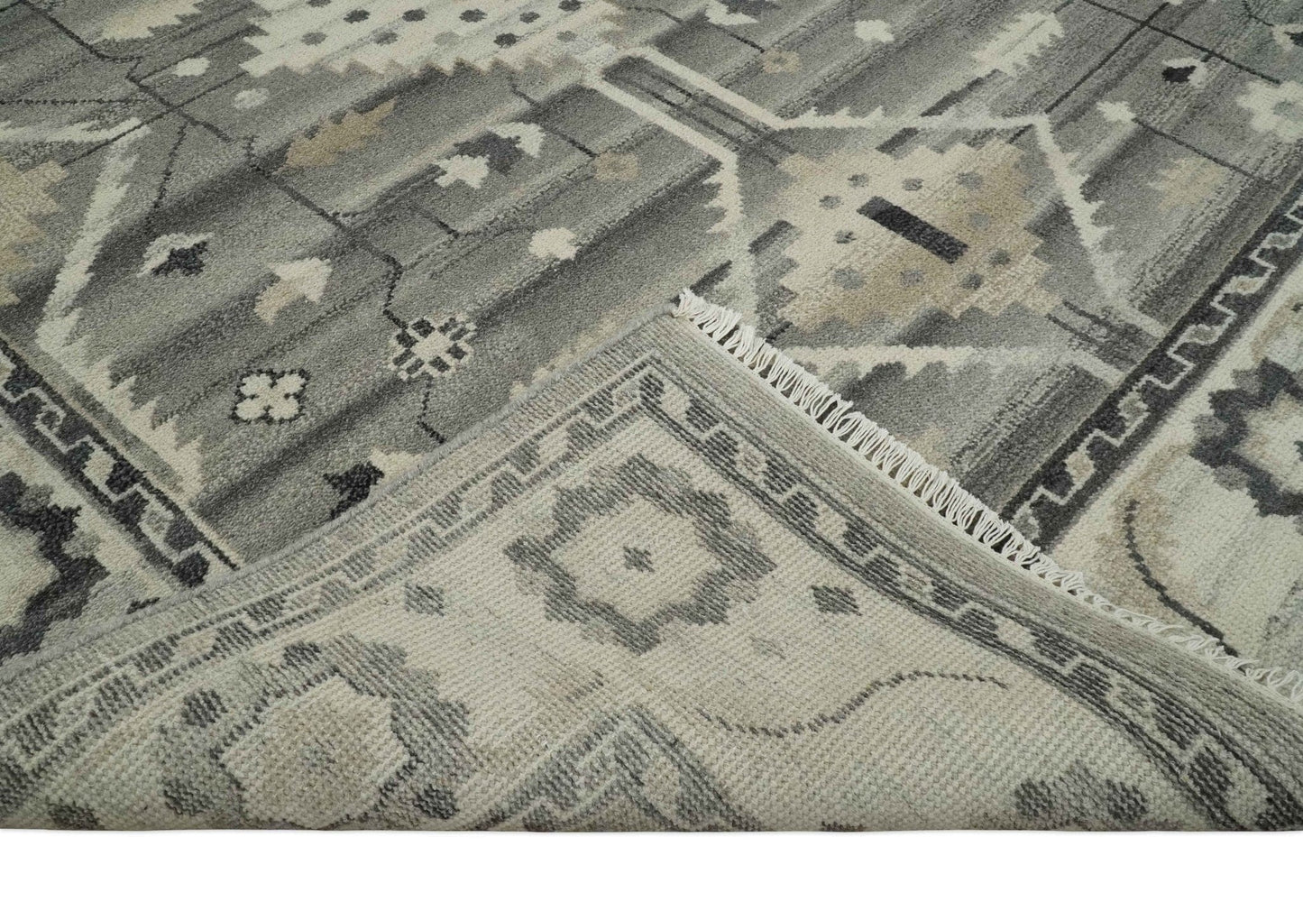 The Rug Decor Area Rug Hand Knotted Ivory and Gray Traditional Tribal Natural Wool Custom Made wool Area Rug, Kids, Living Room and Bedroom Rug Hand Knotted Ivory and Gray Traditional Tribal Natural Wool Custom Made wool Area Rug, Kids, Living Room and Bedroom Rug