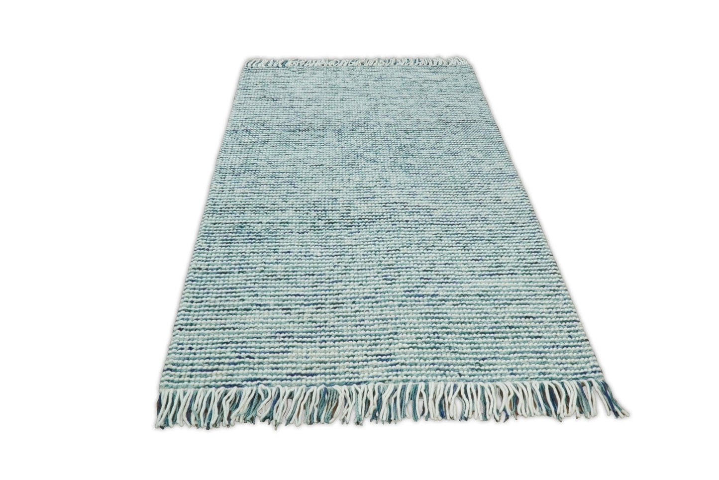 The Rug Decor Area Rug Hand Made Blue Woolen Chunky and Soft Area Rug Hand Made Blue Woolen Chunky and Soft Area Rug