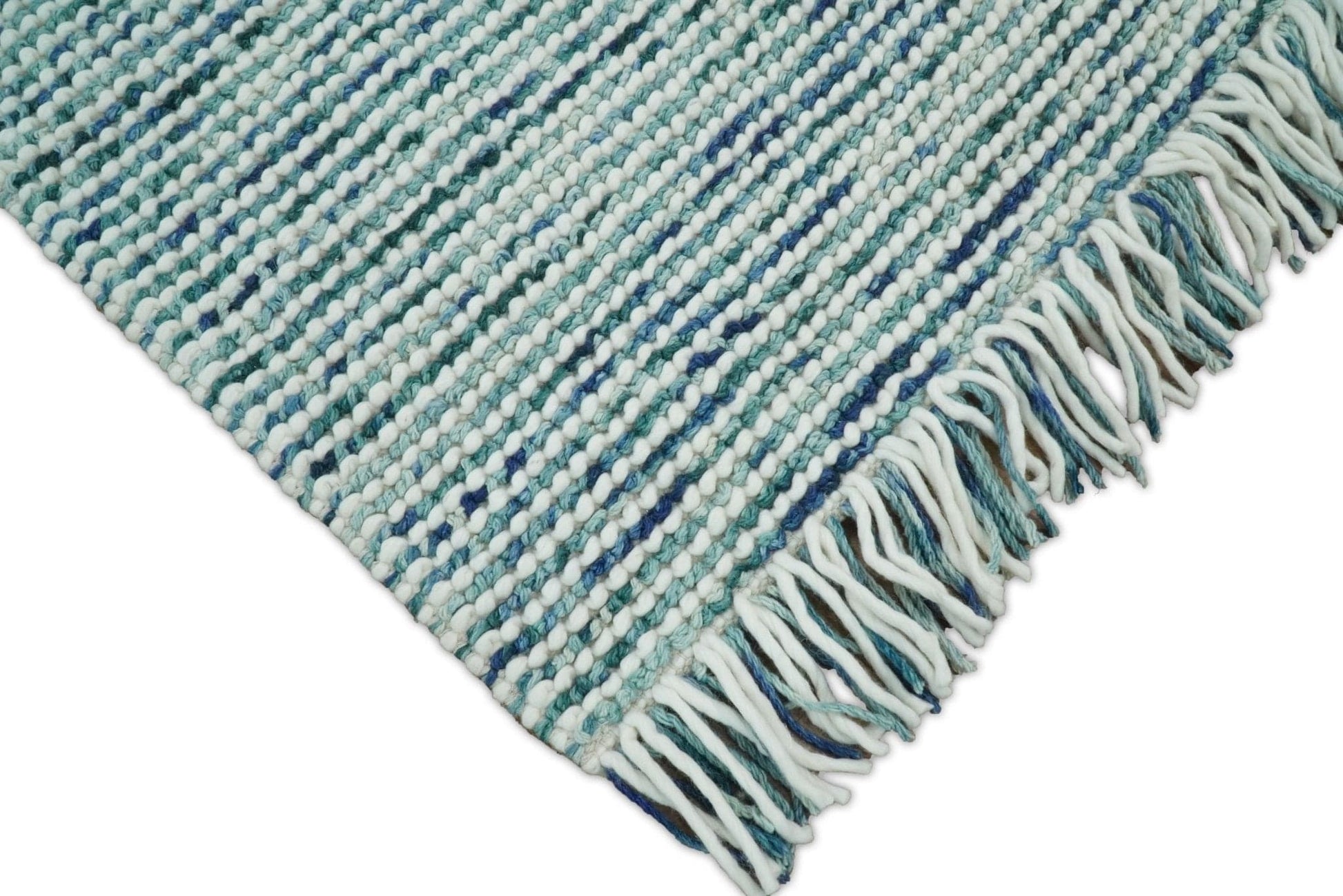 The Rug Decor Area Rug Hand Made Blue Woolen Chunky and Soft Area Rug Hand Made Blue Woolen Chunky and Soft Area Rug