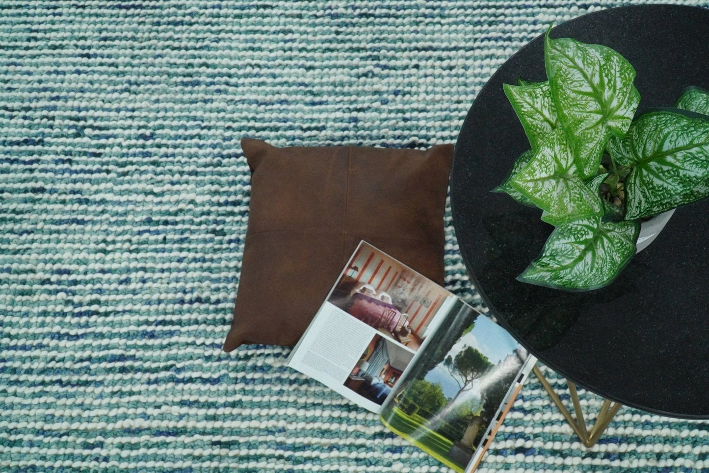 The Rug Decor Area Rug Hand Made Blue Woolen Chunky and Soft Area Rug Hand Made Blue Woolen Chunky and Soft Area Rug