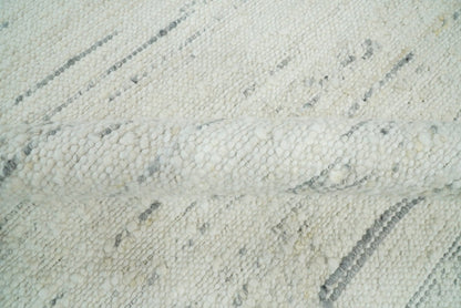 The Rug Decor Area Rug 5x8 Hand Made Woolen Chunky and Soft Ivory and Gray Area Rug Hand Made Woolen Chunky and Soft Ivory and Gray Area Rug