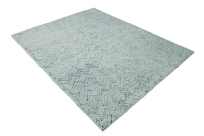 The Rug Decor Area Rug Hand Made Woolen Modern Blue and Ivory Area Rug Hand Made Woolen Modern Blue and Ivory Area Rug