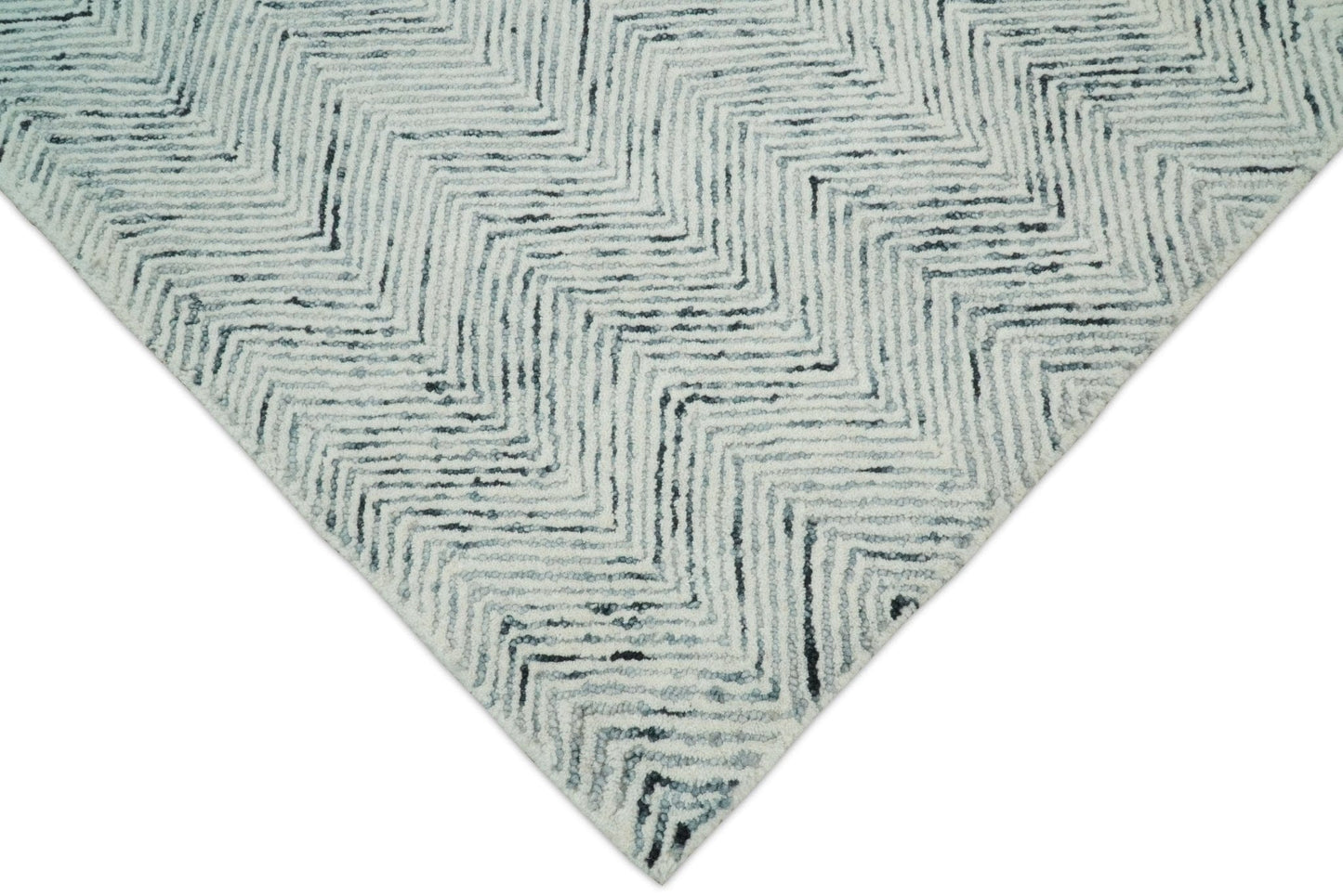 The Rug Decor Area Rug Hand Made Woolen Modern Blue and Ivory Area Rug Hand Made Woolen Modern Blue and Ivory Area Rug