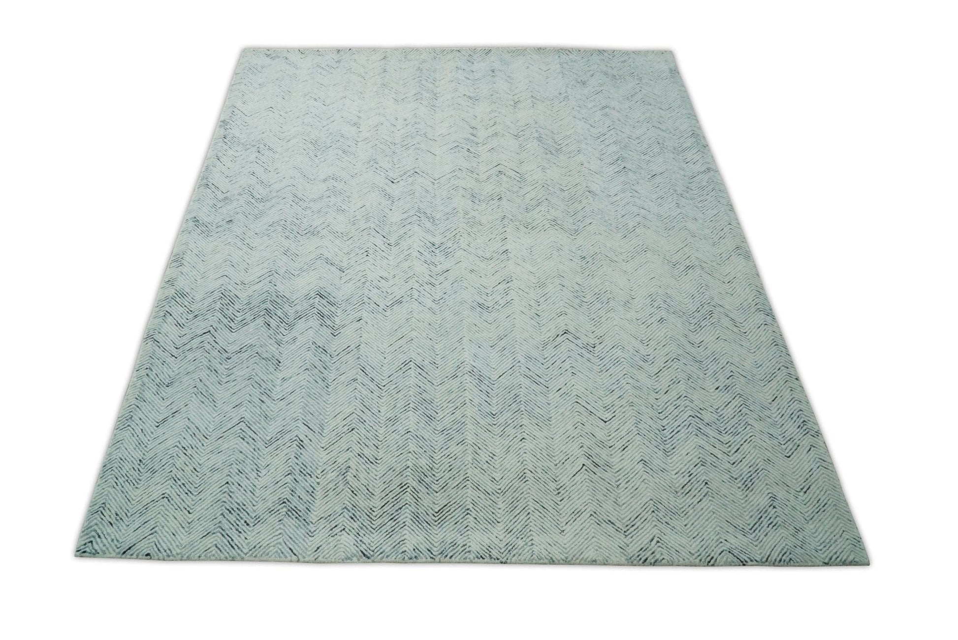 The Rug Decor Area Rug Hand Made Woolen Modern Blue and Ivory Area Rug Hand Made Woolen Modern Blue and Ivory Area Rug