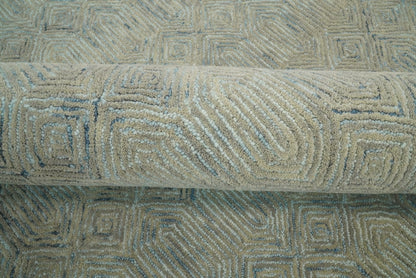 The Rug Decor Area Rug Hand Made Woolen Modern Camel and Blue Area Rug Hand Made Woolen Modern Camel and Blue Area Rug