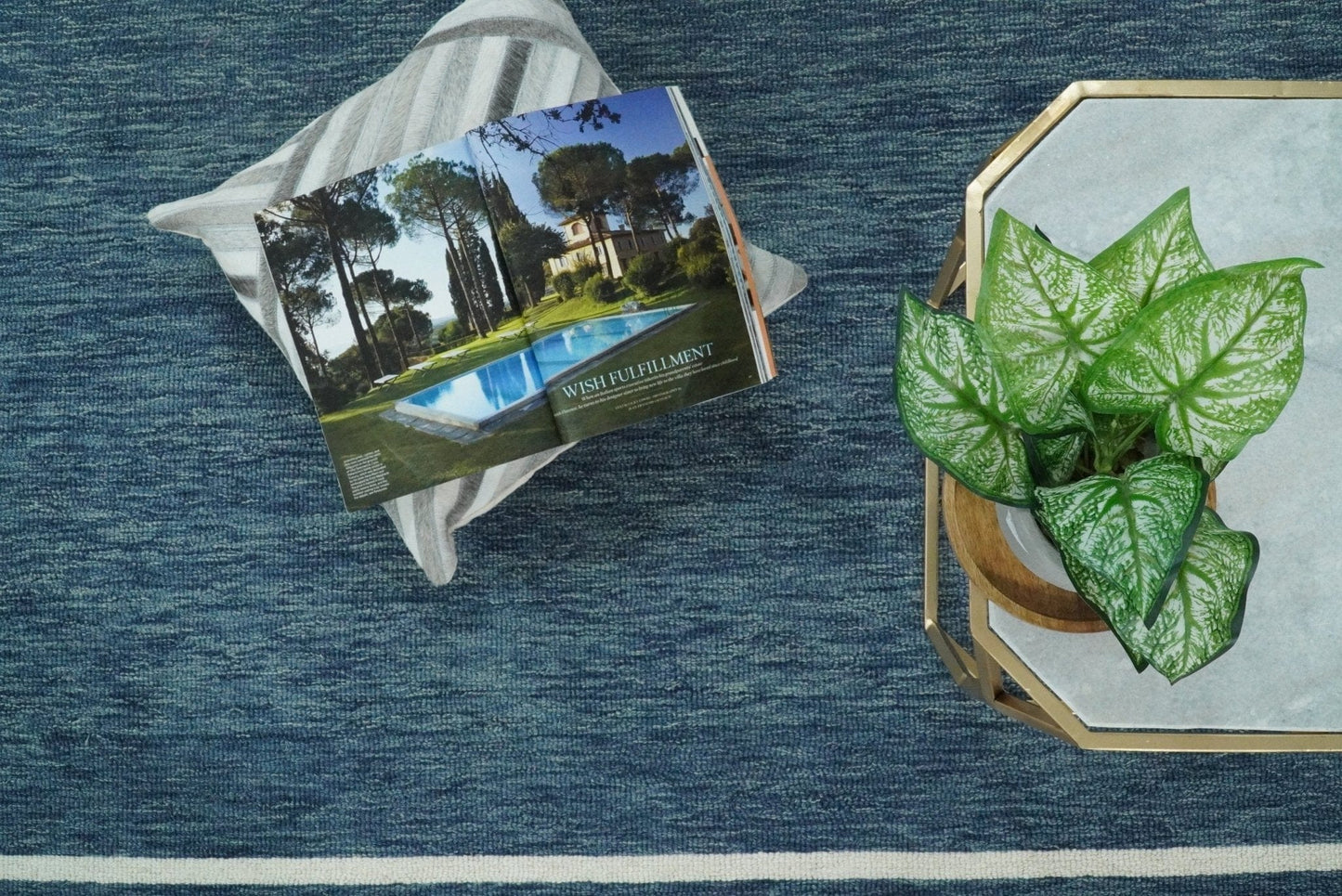 The Rug Decor Area Rug Hand Made Woolen Modern Solid Blue Area Rug Hand Made Woolen Modern Solid Blue Area Rug