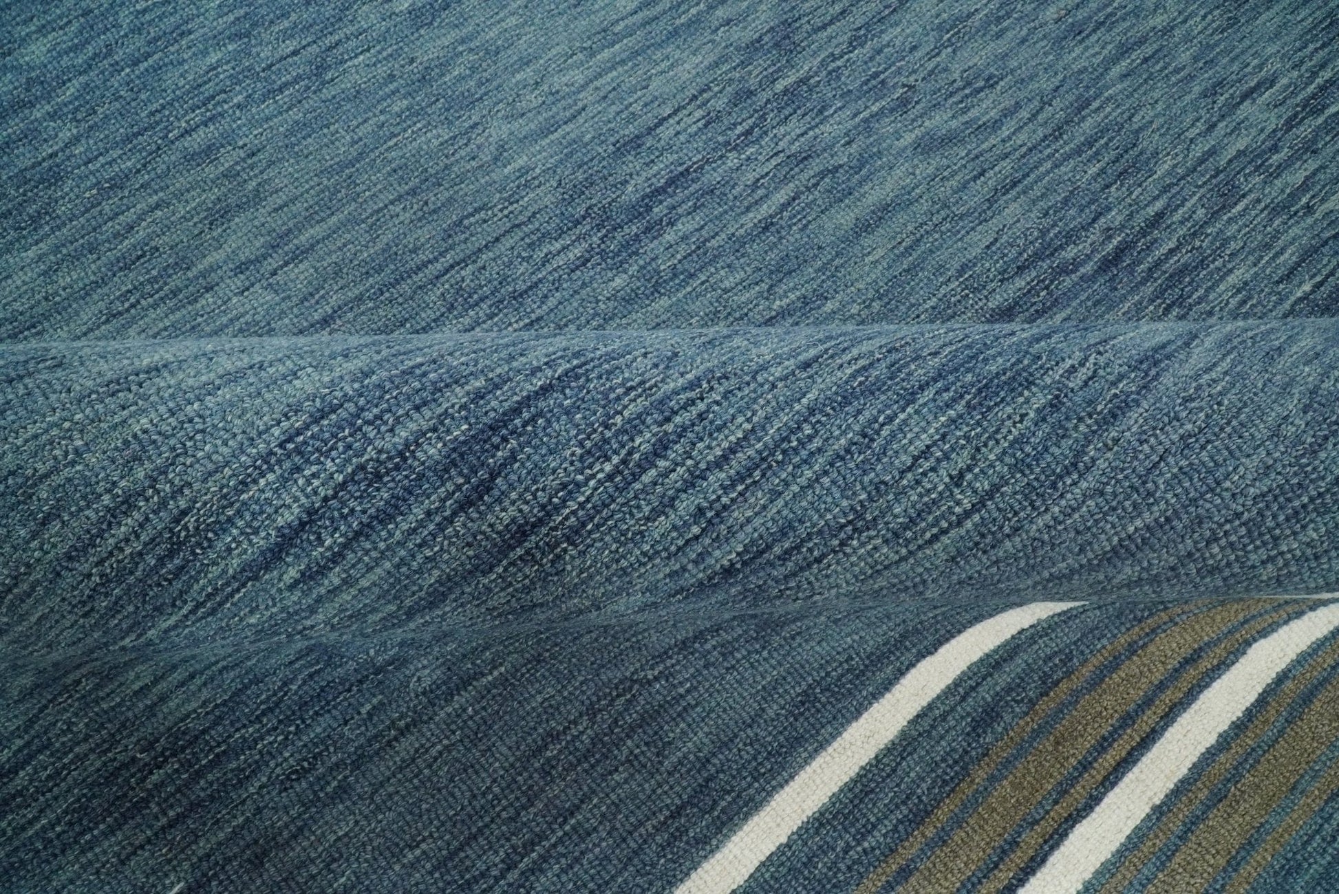 The Rug Decor Area Rug Hand Made Woolen Modern Solid Blue Area Rug Hand Made Woolen Modern Solid Blue Area Rug