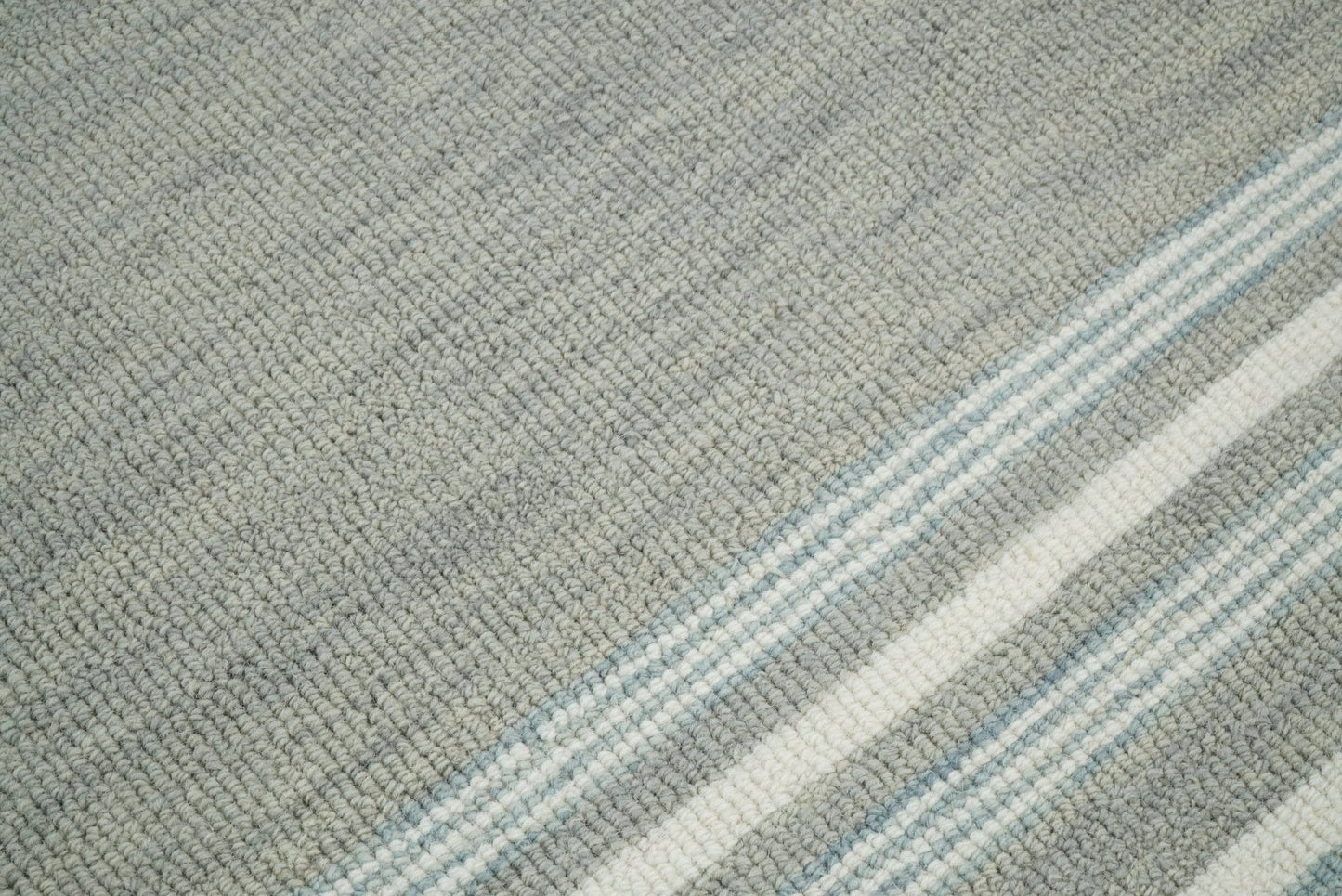 The Rug Decor Area Rug Hand Made Woolen Modern Stripes Ivory and Grey Area Rug Hand Made Woolen Modern Stripes Ivory and Grey Area Rug