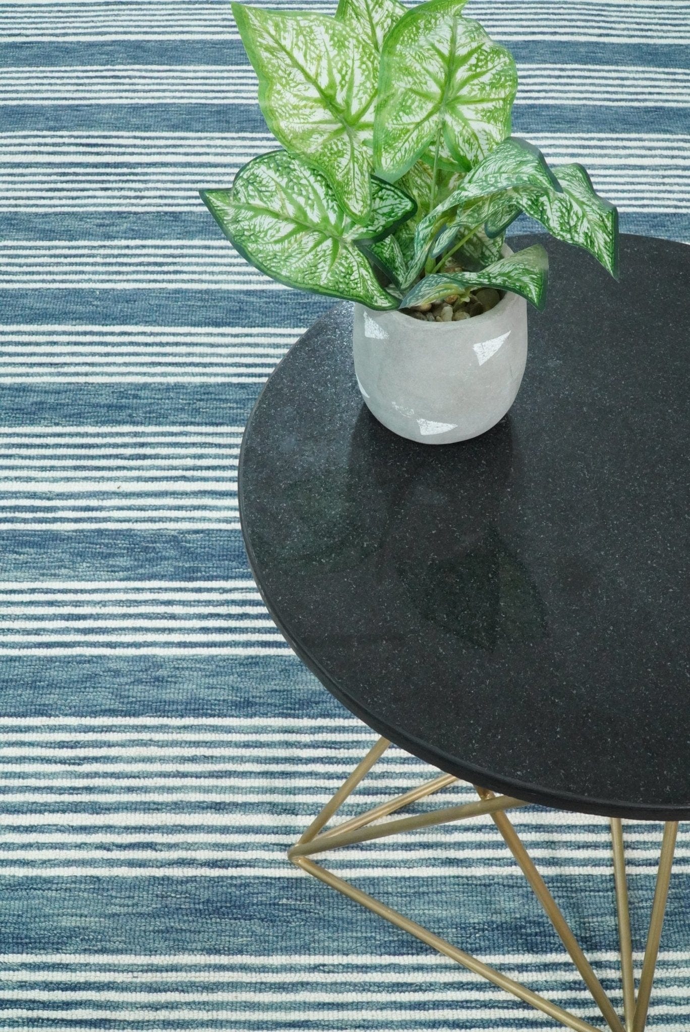 The Rug Decor Area Rug Hand Made Woolen Modern Stripes White and Blue Area Rug Hand Made Woolen Modern Stripes White and Blue Area Rug