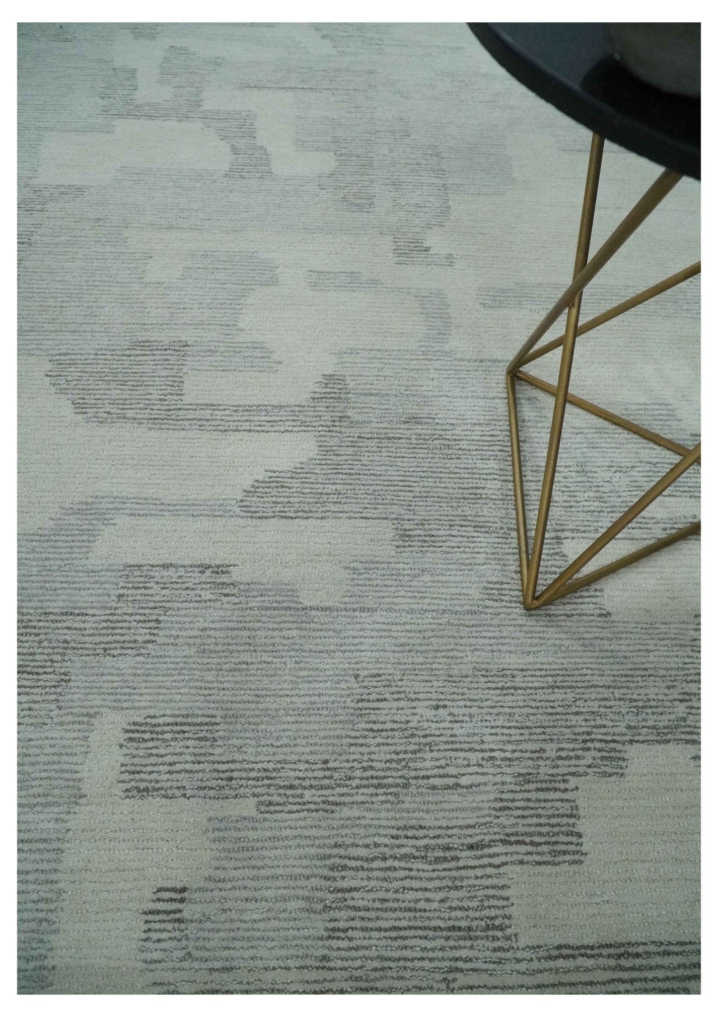 The Rug Decor Area Rug Hand Tufted Ivory, Silver and Blue Modern Abstract Custom Made wool Rug Hand Tufted Ivory, Silver and Blue Modern Abstract Custom Made wool Rug
