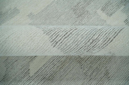 The Rug Decor Area Rug Hand Tufted Ivory, Silver and Blue Modern Abstract Custom Made wool Rug Hand Tufted Ivory, Silver and Blue Modern Abstract Custom Made wool Rug