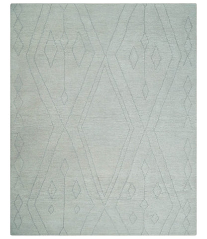 The Rug Decor Area Rug 8x10 Hand Tufted Ivory Traditional Geometrical Moroccan Design Custom Made Rug Hand Tufted Ivory Traditional Geometrical Moroccan Design Custom Made Rug