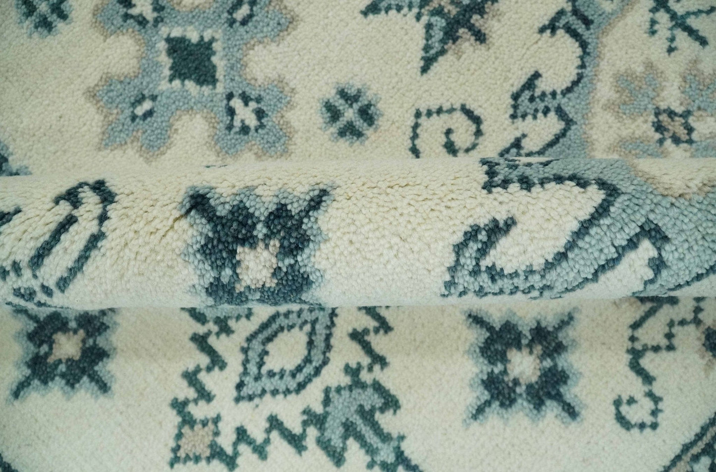 The Rug Decor Area Rug Ivory and Light Blue Traditional Oriental Hand Knotted Custom Made wool area Rug Ivory and Light Blue Traditional Oriental Hand Knotted Custom Made wool area Rug