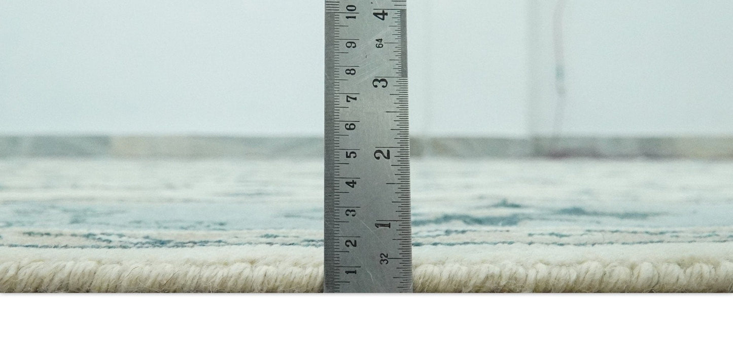 The Rug Decor Area Rug Ivory and Light Blue Traditional Oriental Hand Knotted Custom Made wool area Rug Ivory and Light Blue Traditional Oriental Hand Knotted Custom Made wool area Rug