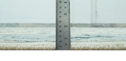 The Rug Decor Area Rug Ivory and Light Blue Traditional Oriental Hand Knotted Custom Made wool area Rug Ivory and Light Blue Traditional Oriental Hand Knotted Custom Made wool area Rug