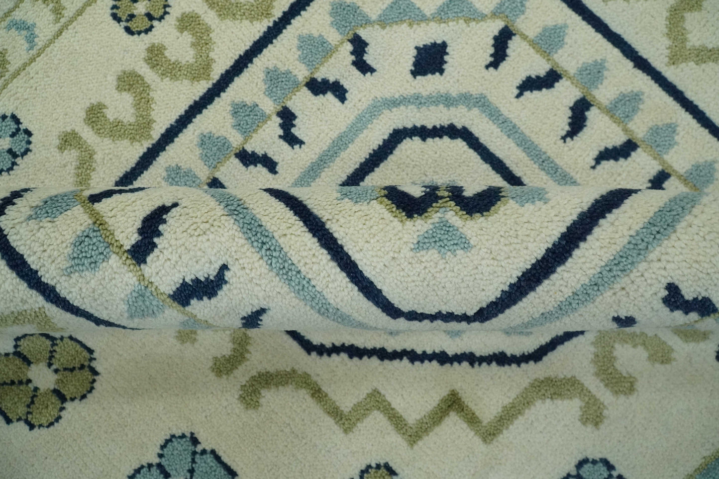 The Rug Decor Area Rug Ivory, Blue and Olive Traditional Mamluk design Custom Made wool area Rug Ivory, Blue and Olive Traditional Mamluk design Custom Made wool area Rug